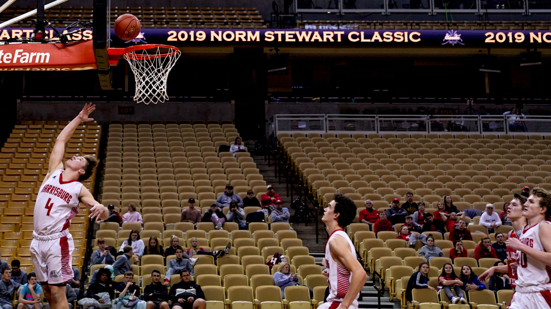 Wyatt Robinson scores a point after completing a high-speed layup